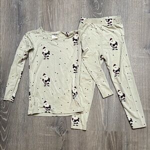 Cozy Cream Santa Kids Pajama Set